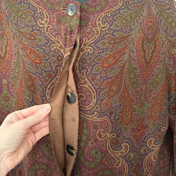 Vintage Paisley Wool Top Size 14 - Picture 3 of 6